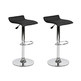FurnitureR Set de 2 Bancos para Bar Taburetes de Altura Fija, Asiento de PVC con Base de Metal Cromado Negro