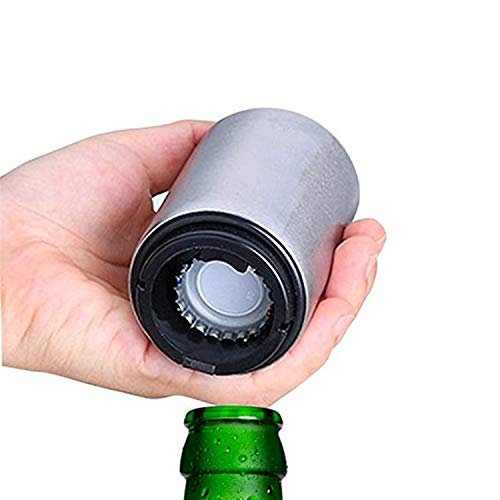 Destapador de cerveza, abridor de botellas automático de acero inoxidable con imán para las corcholatas, ideal en hogar, bar o restaurante con diseño vanguardista y calidad premium