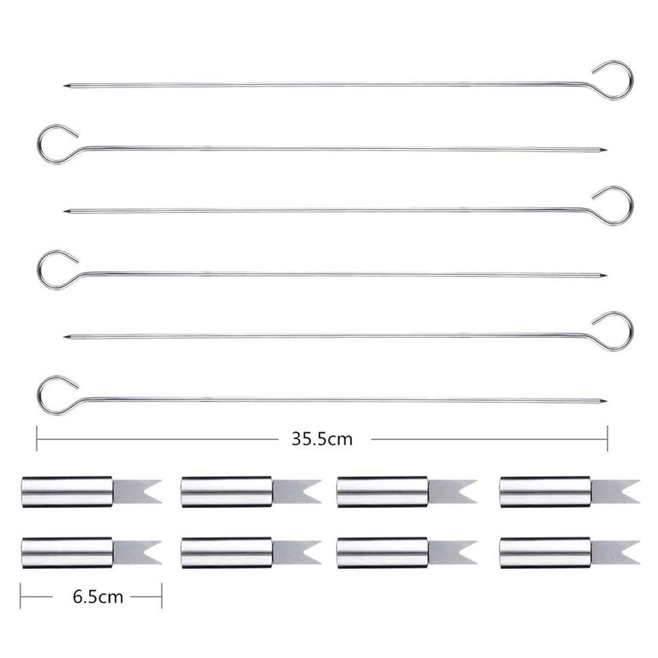 BBQ Tools Set RabbitStorm- Set de 18 Utensilios y Cubiertos Profesional para Asador Carne Asada en Acero Inoxidable. Espátula, Pinzas, Tenedores, Pinchos, Cepillo para Asar, etc.Barbacoa al Aire libre, Picnic de Camping -Kit de Regalo