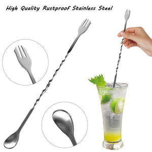Juego de 4 Muddler Bar Tools Essentials,SourceTon 10 pulgadas de cóctel de acero inoxidable Muddler y 3 piezas de cucharas para mezclar Ideal para barman