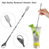 Juego de 4 Muddler Bar Tools Essentials,SourceTon 10 pulgadas de cóctel de acero inoxidable Muddler y 3 piezas de cucharas para mezclar Ideal para barman