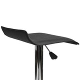 FurnitureR Set de 2 Bancos para Bar Taburetes de Altura Fija, Asiento de PVC con Base de Metal Cromado Negro