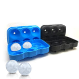 2 Packs of 6-Cavity Ice Ball Mold SourceTon Black and Blue Flexible Silicone Ice Sphere Tray Reusable Ice Ball Maker for Whisky Bourbon Cocktail
