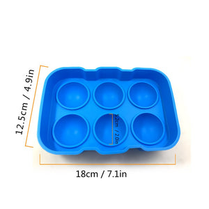 2 Packs of 6-Cavity Ice Ball Mold SourceTon Black and Blue Flexible Silicone Ice Sphere Tray Reusable Ice Ball Maker for Whisky Bourbon Cocktail