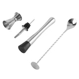 Bartender Kit - Juego de preparación de cócteles con Juego de Utensilios de Bar Jigger, Muddler, Licor, vertido, Cuchara mezcladora para Uso doméstico Profesional, Acero Inoxidable