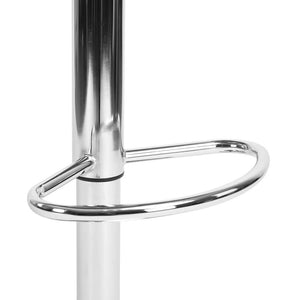 FurnitureR Set de 2 Bancos para Bar Taburetes de Altura Fija, Asiento de PVC con Base de Metal Cromado Negro