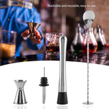 Bartender Kit - Juego de preparación de cócteles con Juego de Utensilios de Bar Jigger, Muddler, Licor, vertido, Cuchara mezcladora para Uso doméstico Profesional, Acero Inoxidable