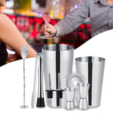 Juego de 10 piezas de coctelera de acero inoxidable para medir el hielo, colador de hielo, cuchara para mezclar las utensilios de bar