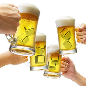 Cubos de hielo de acero inoxidable, Cubos enfriadores para whiskey, Piedras de whiskey aprobadas por la FDA, materiales de grado alimenticio (Set de 8, incluye pinzas)