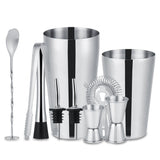 Juego de 10 piezas de coctelera de acero inoxidable para medir el hielo, colador de hielo, cuchara para mezclar las utensilios de bar