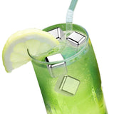 Cubos de hielo de acero inoxidable, Cubos enfriadores para whiskey, Piedras de whiskey aprobadas por la FDA, materiales de grado alimenticio (Set de 8, incluye pinzas)