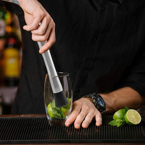 Juego de 4 Muddler Bar Tools Essentials,SourceTon 10 pulgadas de cóctel de acero inoxidable Muddler y 3 piezas de cucharas para mezclar Ideal para barman