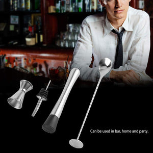 Bartender Kit - Juego de preparación de cócteles con Juego de Utensilios de Bar Jigger, Muddler, Licor, vertido, Cuchara mezcladora para Uso doméstico Profesional, Acero Inoxidable
