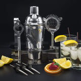 COMLIFE 12 Piezas Utensilios de Bar, Conjuntos para el Bar Coctelera de Cóctel de Acero Inoxidable - con Coctelera de 550 ml, 15/30ml Jigger de Medición,Cuchara de Mezcla,Pinzas, filtro,lodo,abrebotellas etc