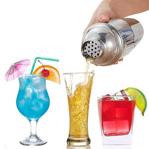 COMLIFE 12 Piezas Utensilios de Bar, Conjuntos para el Bar Coctelera de Cóctel de Acero Inoxidable - con Coctelera de 550 ml, 15/30ml Jigger de Medición,Cuchara de Mezcla,Pinzas, filtro,lodo,abrebotellas etc