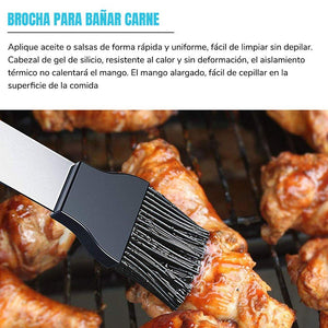 BBQ Tools Set RabbitStorm- Set de 18 Utensilios y Cubiertos Profesional para Asador Carne Asada en Acero Inoxidable. Espátula, Pinzas, Tenedores, Pinchos, Cepillo para Asar, etc.Barbacoa al Aire libre, Picnic de Camping -Kit de Regalo