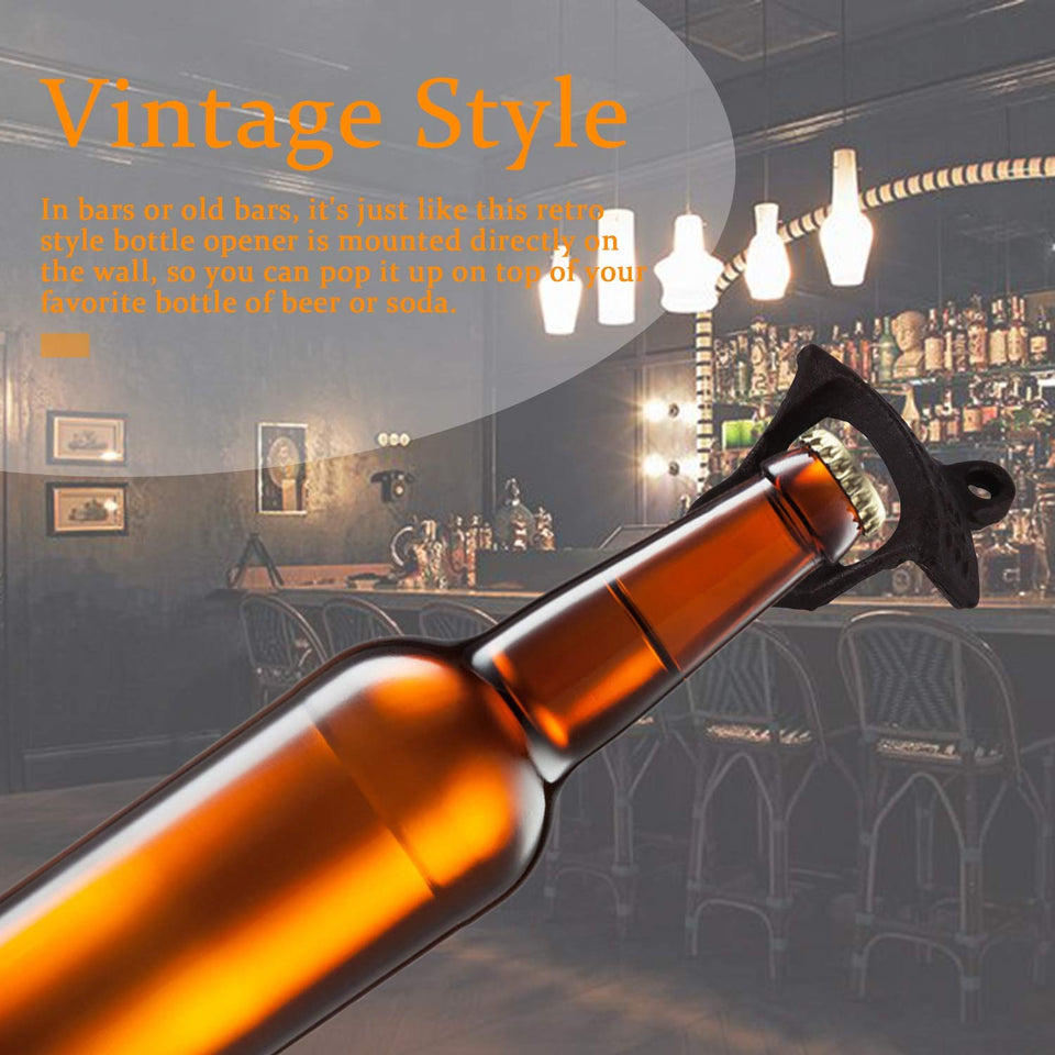 Antiguo Moho Estilo Bar Pub Cerveza Botella Top Tapón Abridor Acero al Carbono Vintage Ecológico para Botella Cerveza y Tapa de Vidrio