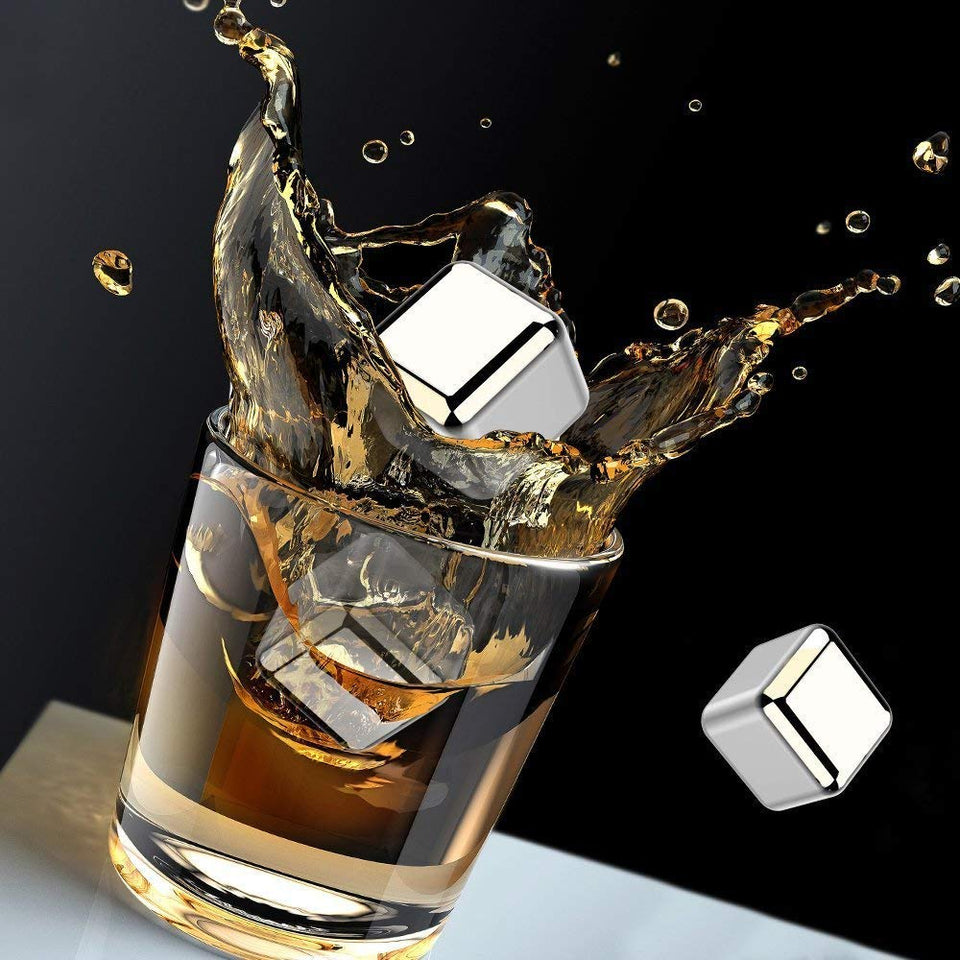 Cubos de hielo de acero inoxidable, Cubos enfriadores para whiskey, Pi –  HEEL DRINK