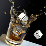 Cubos de hielo de acero inoxidable, Cubos enfriadores para whiskey, Piedras de whiskey aprobadas por la FDA, materiales de grado alimenticio (Set de 8, incluye pinzas)