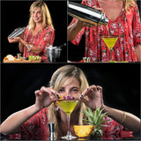 Juego de bar Juego para Bartender de 16 piezas con Combinación de Cócteles - Juego de Herramientas de Bar Casero y Profesional - Coctelera Martini y Herramientas de Bar - Juego para Cóctel con Bono de Recetas Exclusivas
